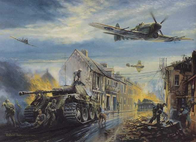 Typhoon britânicos atacam panzers em seu deslocamento pela Normandia