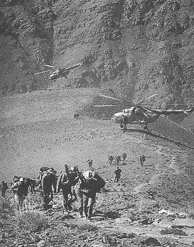 Tropas aerotransportadas soviéticas no Afeganistão.