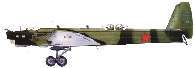 Bombardeiro soviético Tupolev TB 3.